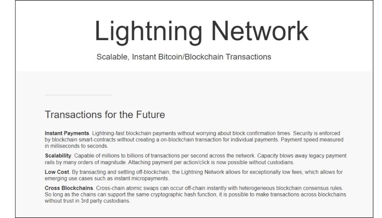 Lightning Network, layer 2 hàng đầu của Bitcoin. Ảnh: lightning.network