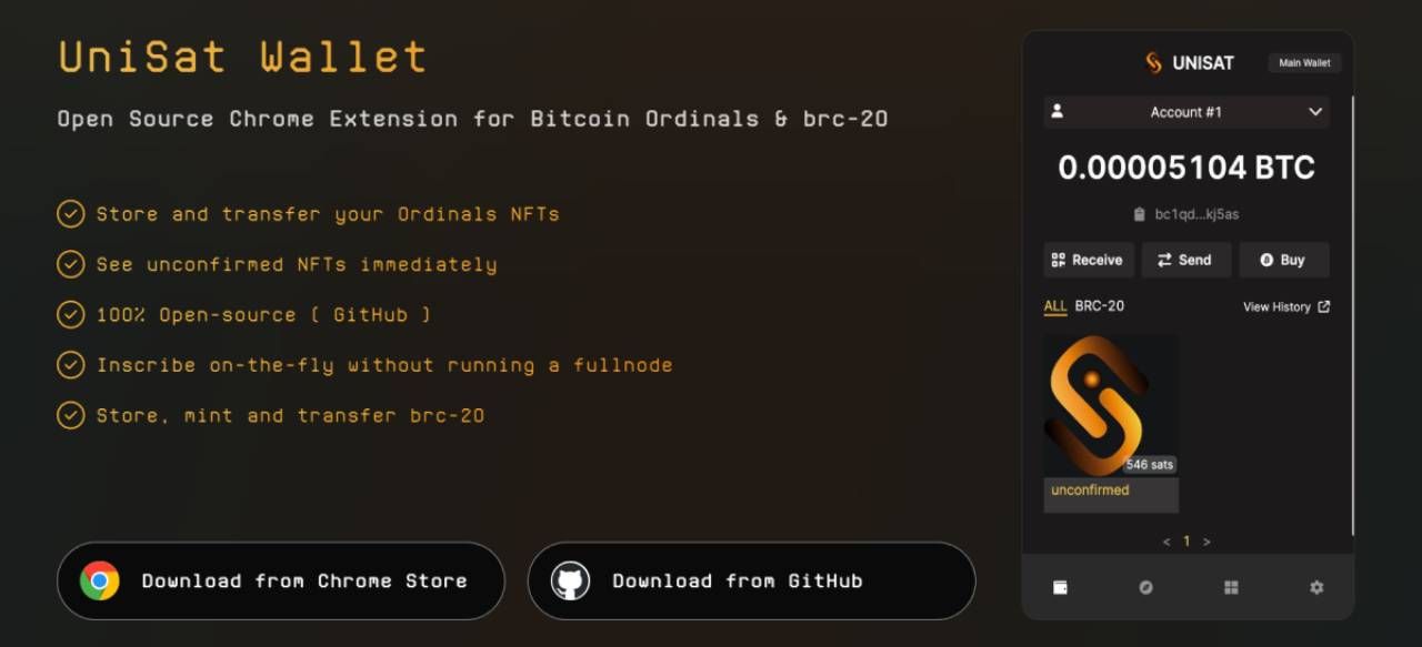 UniSat Wallet, ví tiền điện tử dành cho hệ sinh thái Bitcoin