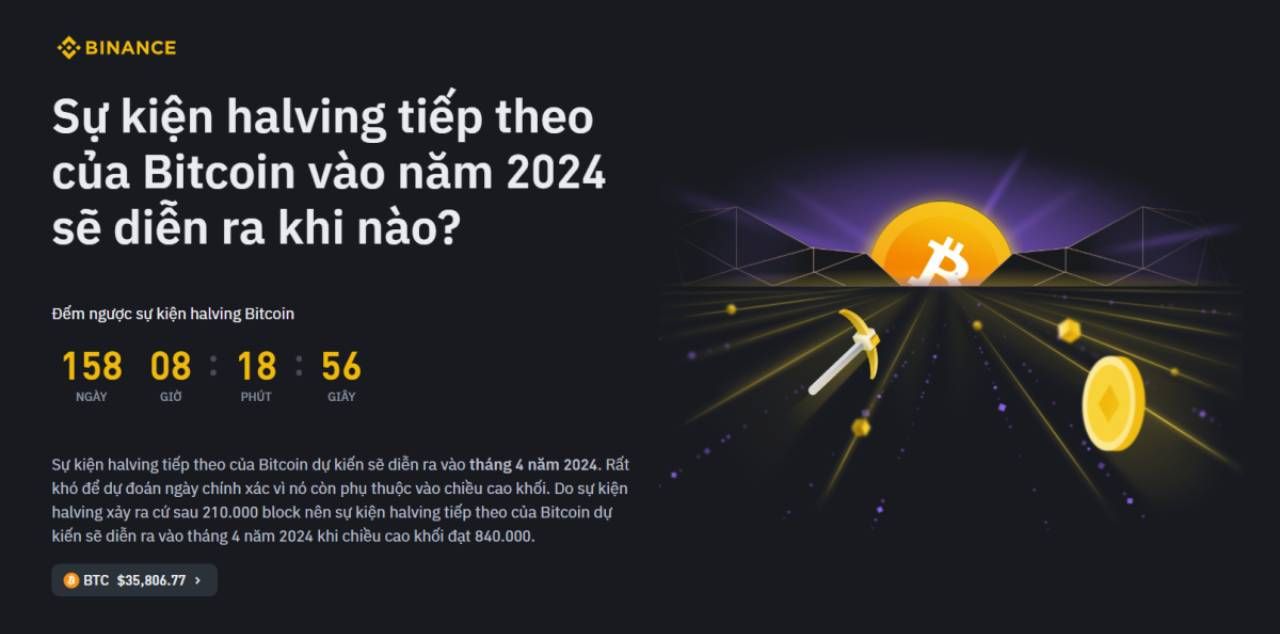 Bộ đếm countdown sự kiện Bitcoin Halving 2024