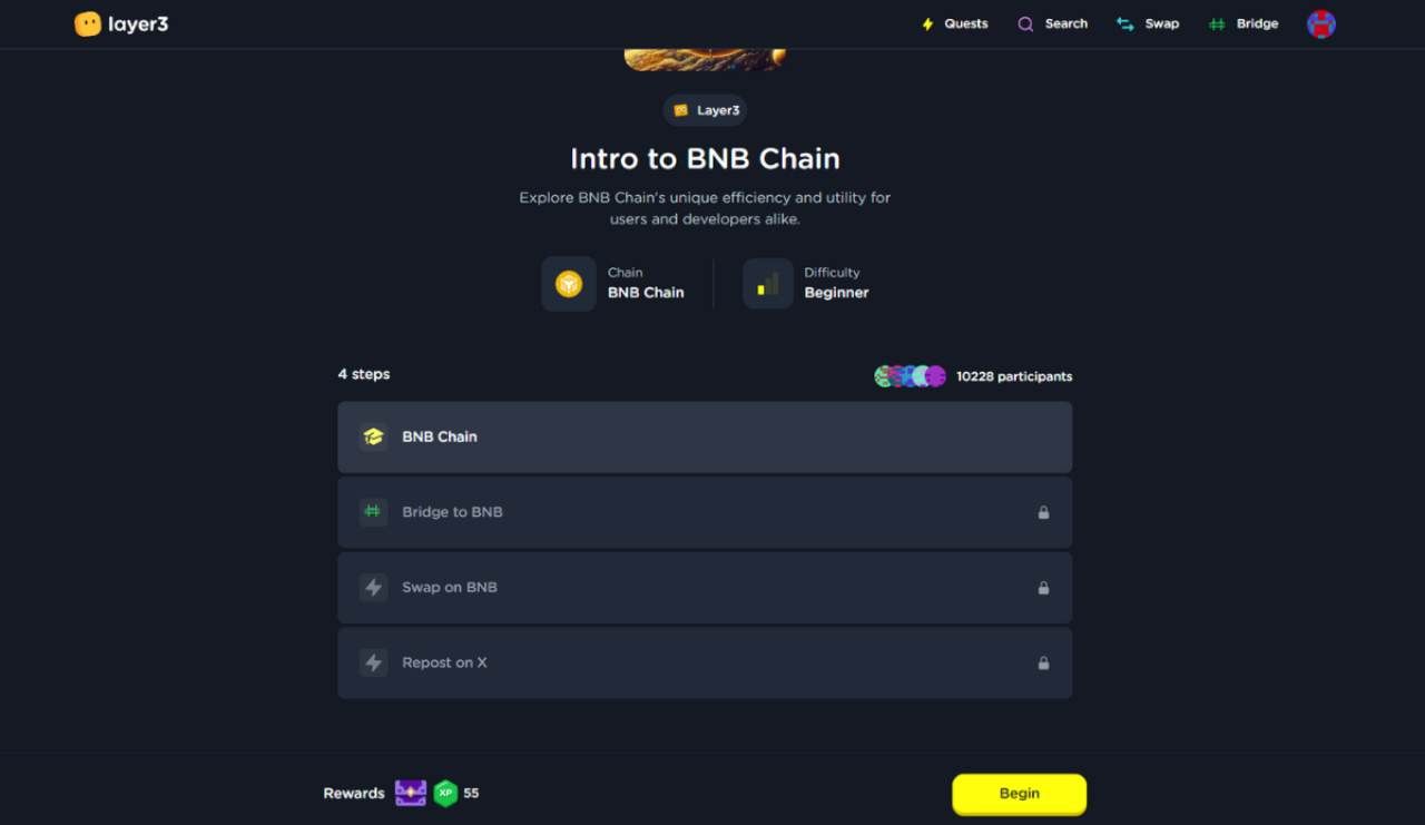 Quest giới thiệu về BNB Chain trên Layer3