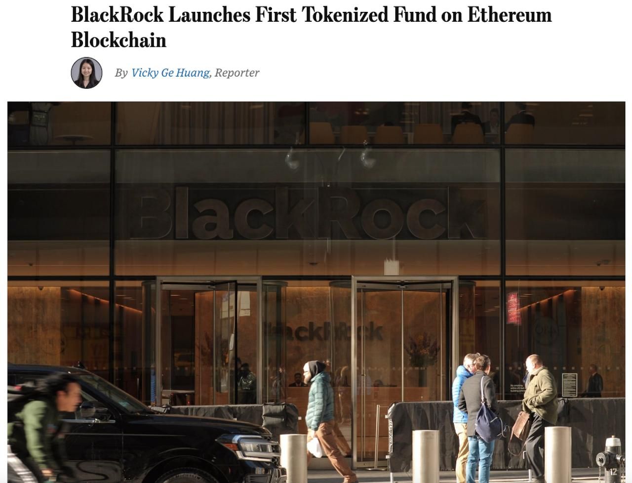BlackRock khởi tạo "Quỹ đầu tư tài sản token hoá" đầu tiên của mình trên Ethereum