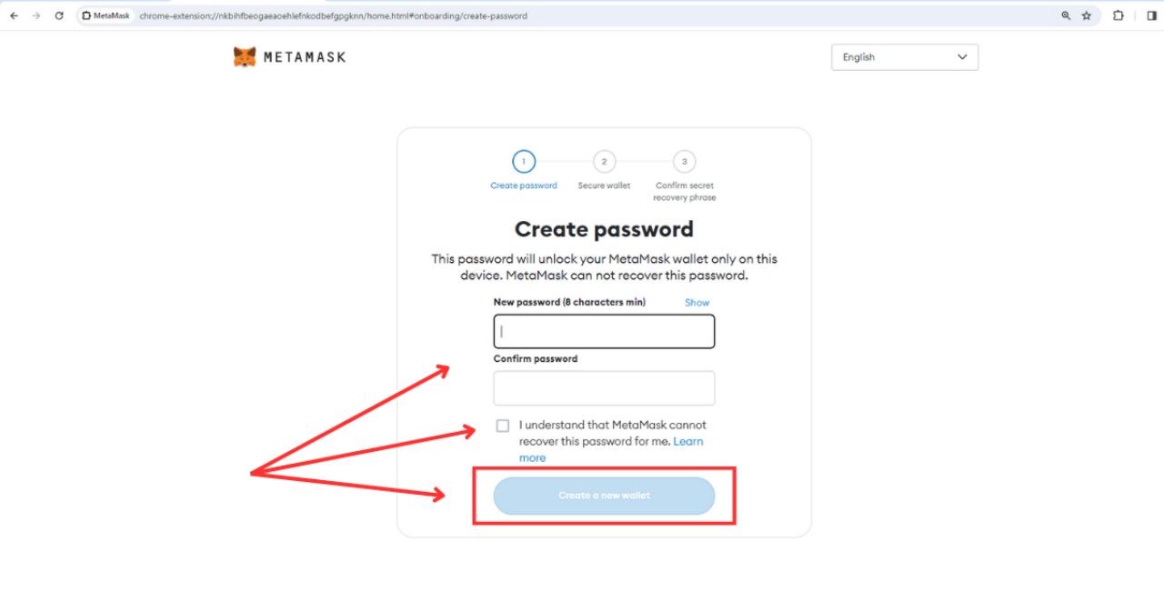 Đặt mật khẩu bảo vệ ví MetaMask của bạn