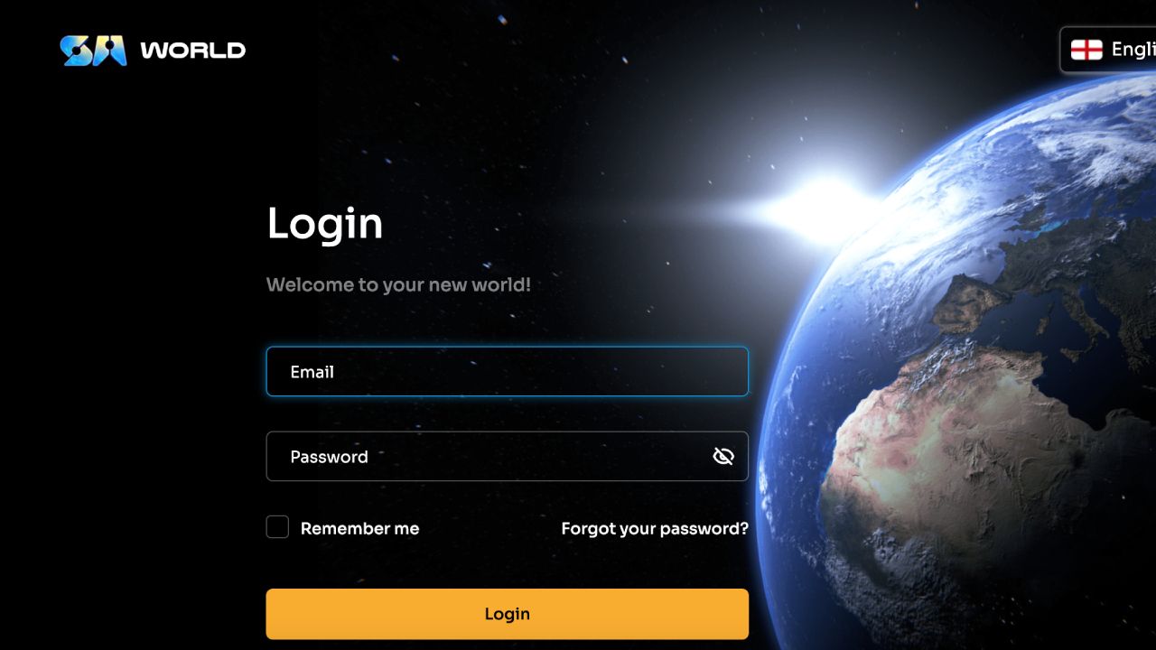 SA World cho phép người dùng đăng nhập bằng Email