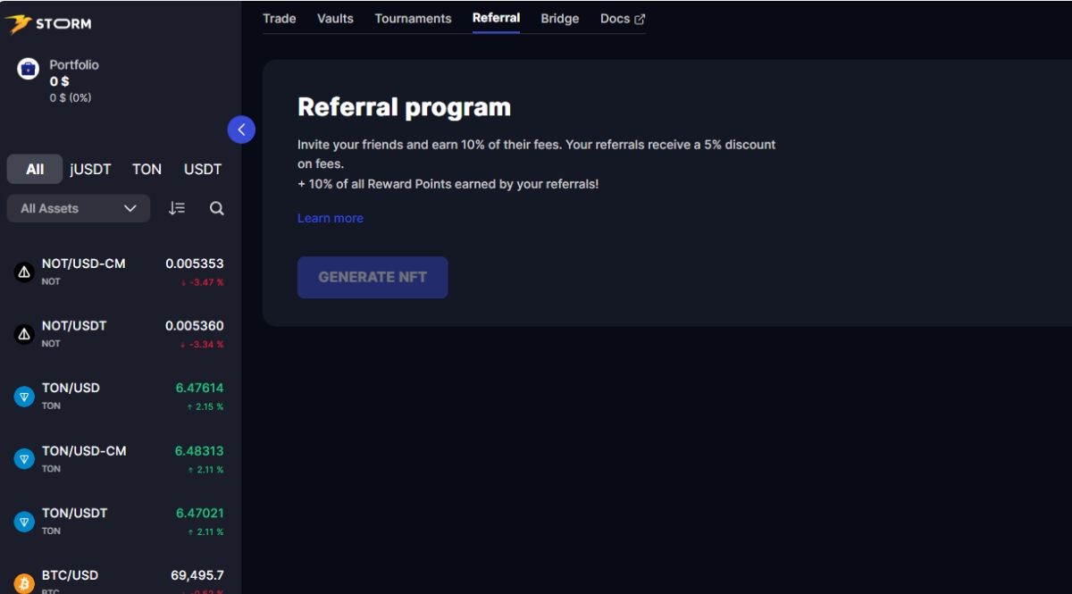 Mục Referral khuyến khích giới thiệu bạn bè