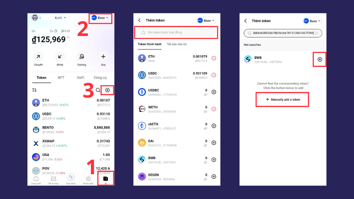 Cách thêm token vào trong danh sách hiển thị Bitget Wallet